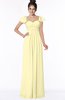 ColsBM Siena Soft Yellow Modern A-line Wide Square Short Sleeve Zip up Pleated Bridesmaid Dresses