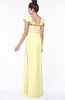 ColsBM Siena Soft Yellow Modern A-line Wide Square Short Sleeve Zip up Pleated Bridesmaid Dresses
