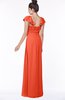 ColsBM Siena Tangerine Tango Modern A-line Wide Square Short Sleeve Zip up Pleated Bridesmaid Dresses