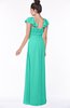 ColsBM Siena Viridian Green Modern A-line Wide Square Short Sleeve Zip up Pleated Bridesmaid Dresses