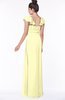 ColsBM Siena Wax Yellow Modern A-line Wide Square Short Sleeve Zip up Pleated Bridesmaid Dresses