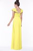 ColsBM Siena Yellow Iris Modern A-line Wide Square Short Sleeve Zip up Pleated Bridesmaid Dresses