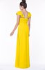 ColsBM Siena Yellow Modern A-line Wide Square Short Sleeve Zip up Pleated Bridesmaid Dresses
