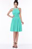 ColsBM Liana Blue Turquoise Cute A-line Jewel Chiffon Pleated Bridesmaid Dresses
