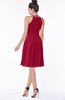 ColsBM Liana Maroon Cute A-line Jewel Chiffon Pleated Bridesmaid Dresses