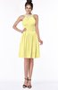 ColsBM Liana Pastel Yellow Cute A-line Jewel Chiffon Pleated Bridesmaid Dresses