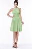 ColsBM Liana Sage Green Cute A-line Jewel Chiffon Pleated Bridesmaid Dresses