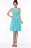 ColsBM Liana Turquoise Cute A-line Jewel Chiffon Pleated Bridesmaid Dresses