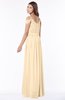 ColsBM Kate Apricot Gelato Luxury V-neck Short Sleeve Zip up Chiffon Bridesmaid Dresses