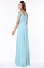 ColsBM Kate Aqua Luxury V-neck Short Sleeve Zip up Chiffon Bridesmaid Dresses