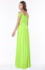 ColsBM Kate Bright Green Luxury V-neck Short Sleeve Zip up Chiffon Bridesmaid Dresses