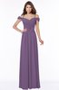 ColsBM Kate Chinese Violet Luxury V-neck Short Sleeve Zip up Chiffon Bridesmaid Dresses