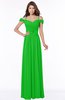 ColsBM Kate Classic Green Luxury V-neck Short Sleeve Zip up Chiffon Bridesmaid Dresses