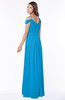 ColsBM Kate Cornflower Blue Luxury V-neck Short Sleeve Zip up Chiffon Bridesmaid Dresses