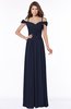 ColsBM Kate Dark Sapphire Luxury V-neck Short Sleeve Zip up Chiffon Bridesmaid Dresses