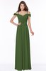 ColsBM Kate Garden Green Luxury V-neck Short Sleeve Zip up Chiffon Bridesmaid Dresses
