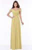 ColsBM Kate Gold Luxury V-neck Short Sleeve Zip up Chiffon Bridesmaid Dresses