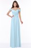 ColsBM Kate Ice Blue Luxury V-neck Short Sleeve Zip up Chiffon Bridesmaid Dresses