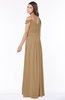 ColsBM Kate Indian Tan Luxury V-neck Short Sleeve Zip up Chiffon Bridesmaid Dresses