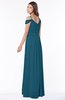 ColsBM Kate Moroccan Blue Luxury V-neck Short Sleeve Zip up Chiffon Bridesmaid Dresses