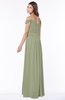 ColsBM Kate Moss Green Luxury V-neck Short Sleeve Zip up Chiffon Bridesmaid Dresses