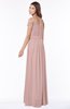 ColsBM Kate Nectar Pink Luxury V-neck Short Sleeve Zip up Chiffon Bridesmaid Dresses