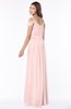ColsBM Kate Pastel Pink Luxury V-neck Short Sleeve Zip up Chiffon Bridesmaid Dresses