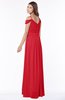 ColsBM Kate Red Luxury V-neck Short Sleeve Zip up Chiffon Bridesmaid Dresses