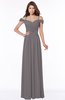 ColsBM Kate Ridge Grey Luxury V-neck Short Sleeve Zip up Chiffon Bridesmaid Dresses