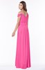 ColsBM Kate Rose Pink Luxury V-neck Short Sleeve Zip up Chiffon Bridesmaid Dresses