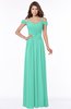 ColsBM Kate Seafoam Green Luxury V-neck Short Sleeve Zip up Chiffon Bridesmaid Dresses