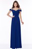 ColsBM Kate Sodalite Blue Luxury V-neck Short Sleeve Zip up Chiffon Bridesmaid Dresses