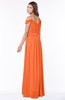 ColsBM Kate Tangerine Luxury V-neck Short Sleeve Zip up Chiffon Bridesmaid Dresses
