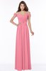 ColsBM Kate Watermelon Luxury V-neck Short Sleeve Zip up Chiffon Bridesmaid Dresses
