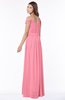 ColsBM Kate Watermelon Luxury V-neck Short Sleeve Zip up Chiffon Bridesmaid Dresses