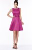 ColsBM Laney Hot Pink Luxury A-line Scoop Sleeveless Satin Bow Bridesmaid Dresses