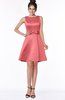 ColsBM Laney Shell Pink Luxury A-line Scoop Sleeveless Satin Bow Bridesmaid Dresses