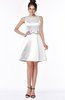 ColsBM Laney White Luxury A-line Scoop Sleeveless Satin Bow Bridesmaid Dresses