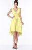 ColsBM Monica Pastel Yellow Traditional A-line V-neck Half Backless Chiffon Hi-Lo Bridesmaid Dresses