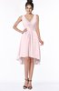 ColsBM Monica Petal Pink Traditional A-line V-neck Half Backless Chiffon Hi-Lo Bridesmaid Dresses