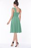 ColsBM Phoebe Beryl Green Glamorous Bateau Sleeveless Zip up Chiffon Knee Length Bridesmaid Dresses