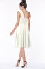 ColsBM Phoebe Cream Glamorous Bateau Sleeveless Zip up Chiffon Knee Length Bridesmaid Dresses