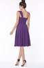 ColsBM Phoebe Dark Purple Glamorous Bateau Sleeveless Zip up Chiffon Knee Length Bridesmaid Dresses