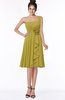 ColsBM Phoebe Golden Olive Glamorous Bateau Sleeveless Zip up Chiffon Knee Length Bridesmaid Dresses