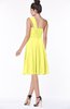 ColsBM Phoebe Pale Yellow Glamorous Bateau Sleeveless Zip up Chiffon Knee Length Bridesmaid Dresses