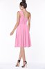 ColsBM Phoebe Pink Glamorous Bateau Sleeveless Zip up Chiffon Knee Length Bridesmaid Dresses