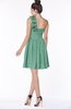 ColsBM Clara Beryl Green Gorgeous One Shoulder Sleeveless Chiffon Flower Bridesmaid Dresses