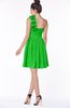 ColsBM Clara Classic Green Gorgeous One Shoulder Sleeveless Chiffon Flower Bridesmaid Dresses