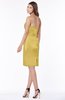 ColsBM Kenley Misted Yellow Gorgeous Sheath Sweetheart Zip up Satin Knee Length Bridesmaid Dresses
