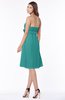 ColsBM Mckenna Emerald Green Modest Bateau Sleeveless Half Backless Knee Length Appliques Bridesmaid Dresses